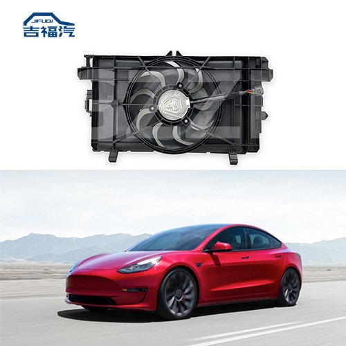 17-20 Tesla Model 3 Radiator cooling fan shroud assembly 1077084-00-D